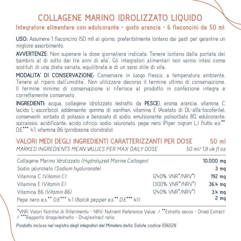 Collagene Marino PRO 10.000 6 flaconi OPTIMA NATURALS%product-name%