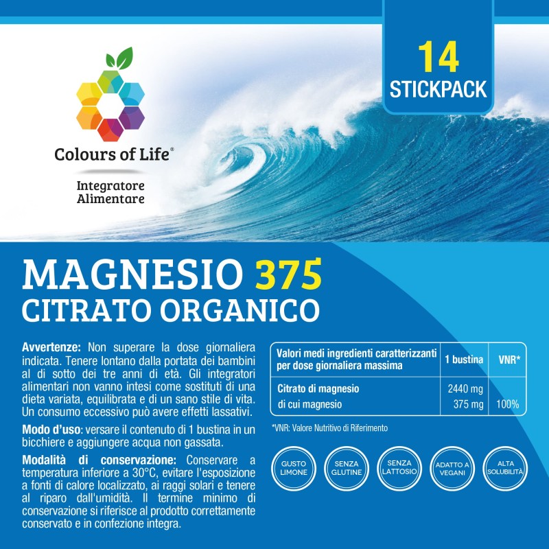 Magnesio 375 Citrato organico 14 stickpack %separator% %brand%